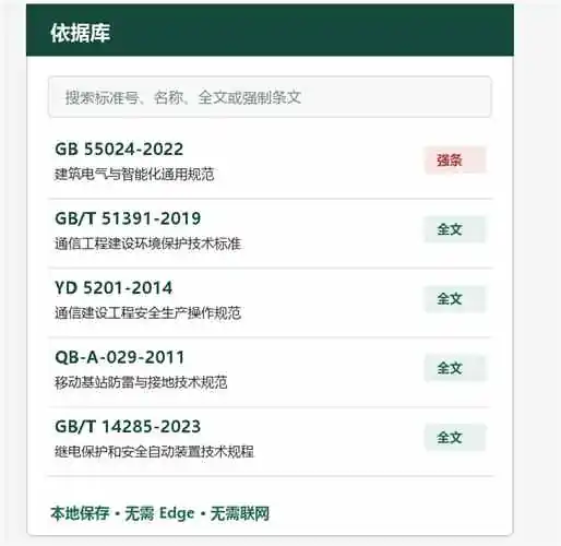 通信规范宝典界面